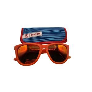 Knockaround Sunglasses Premiums Orange Crush Square Frames Mirrored w/Case